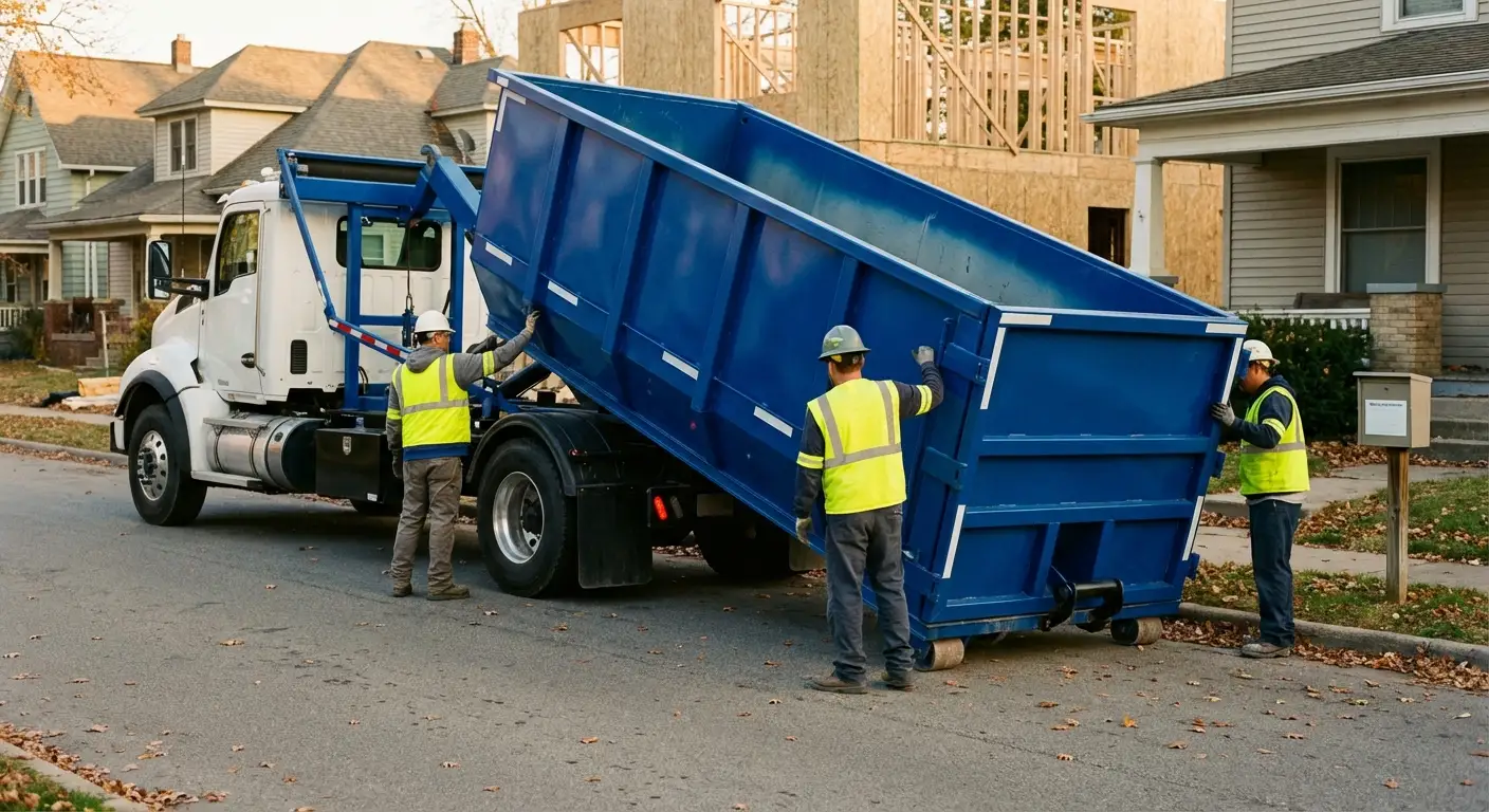 Construction dumpster delivery and waste management in Fargo
